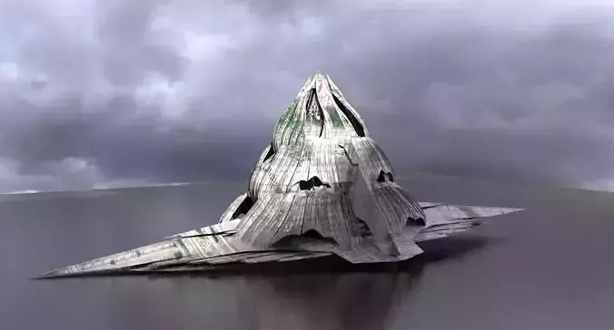 Moss Ruins Alien Shard Dome 5 3D model