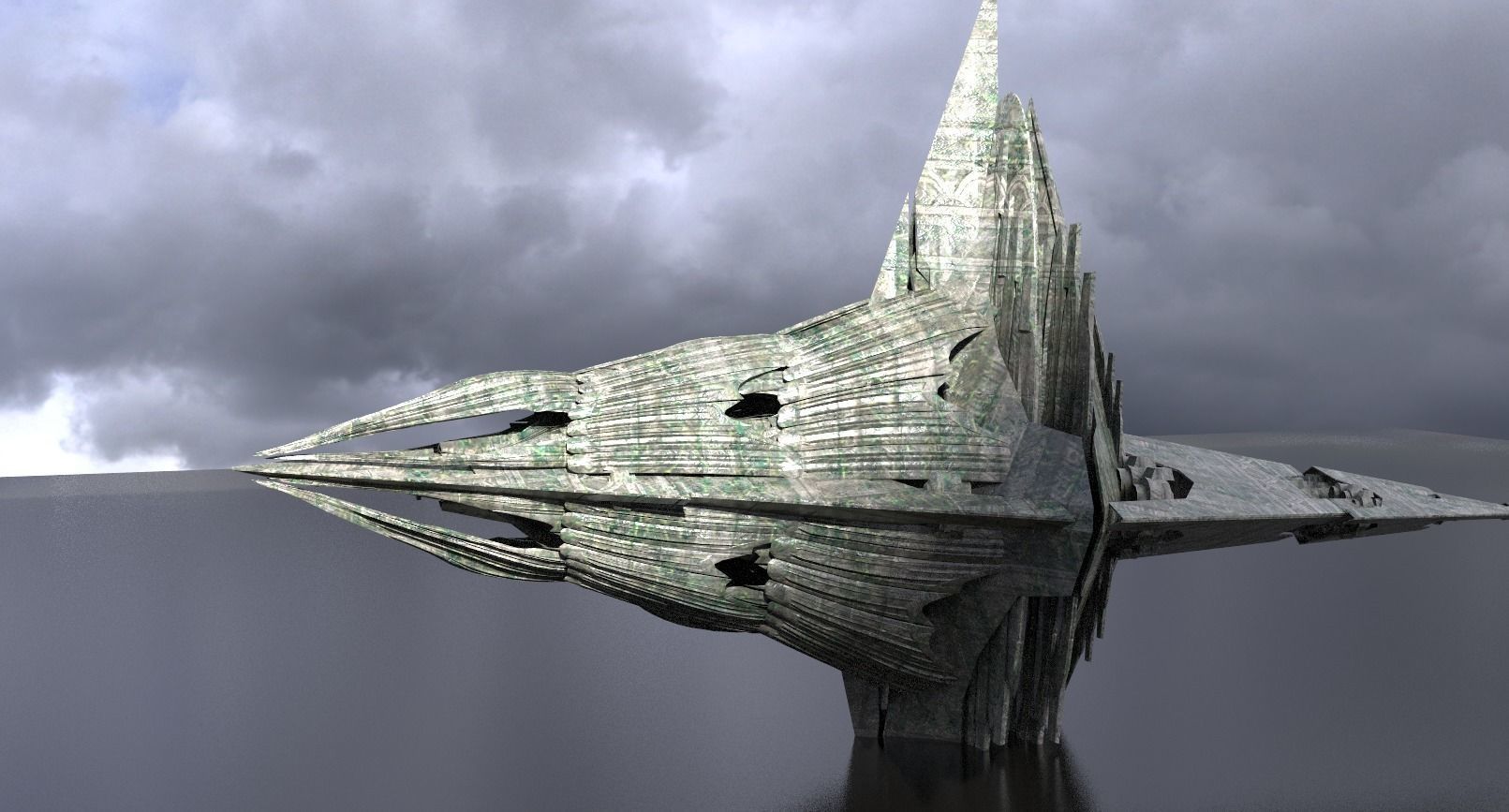 Ancient Ruins Alien Temple Ruins Tower 2 3D model_1