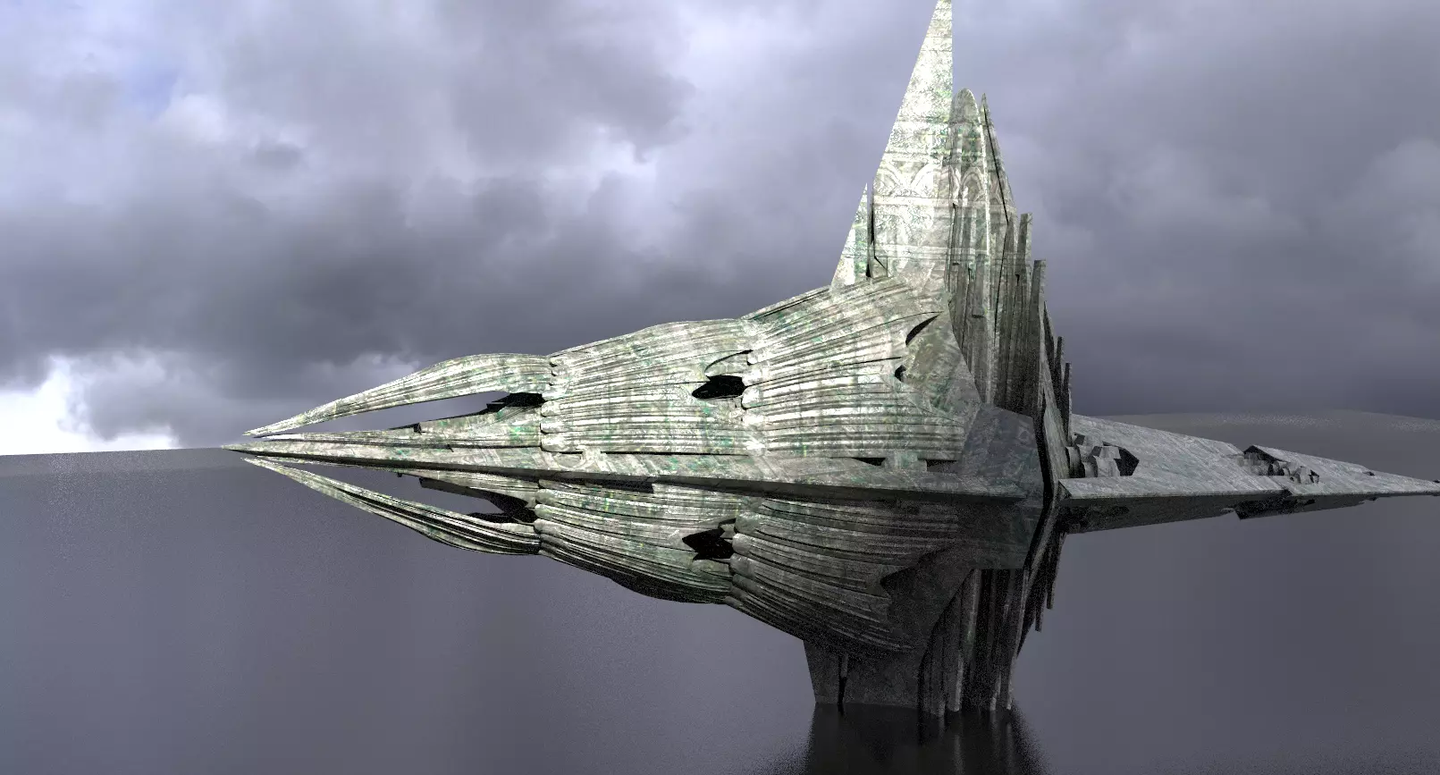 Ancient Ruins Alien Temple Ruins Tower 2 3D model_0