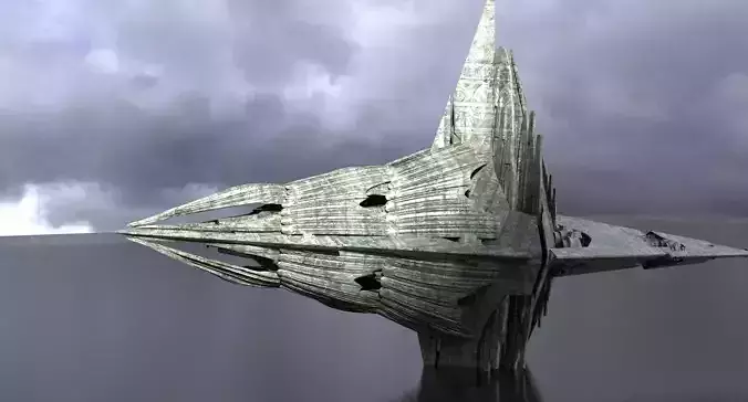 Ancient Ruins Alien Temple Ruins Tower 2 3D model