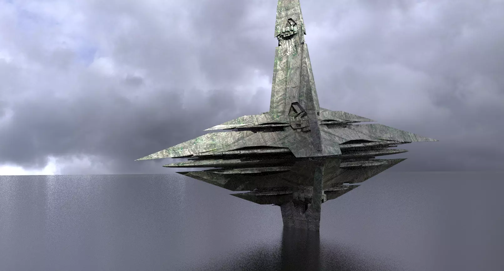 Moss Ruins Alien Temple Ruins Tower 3 3D model