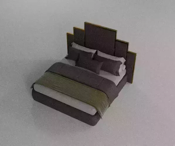 Bed interior 3D model Hugo Velvet Bed
