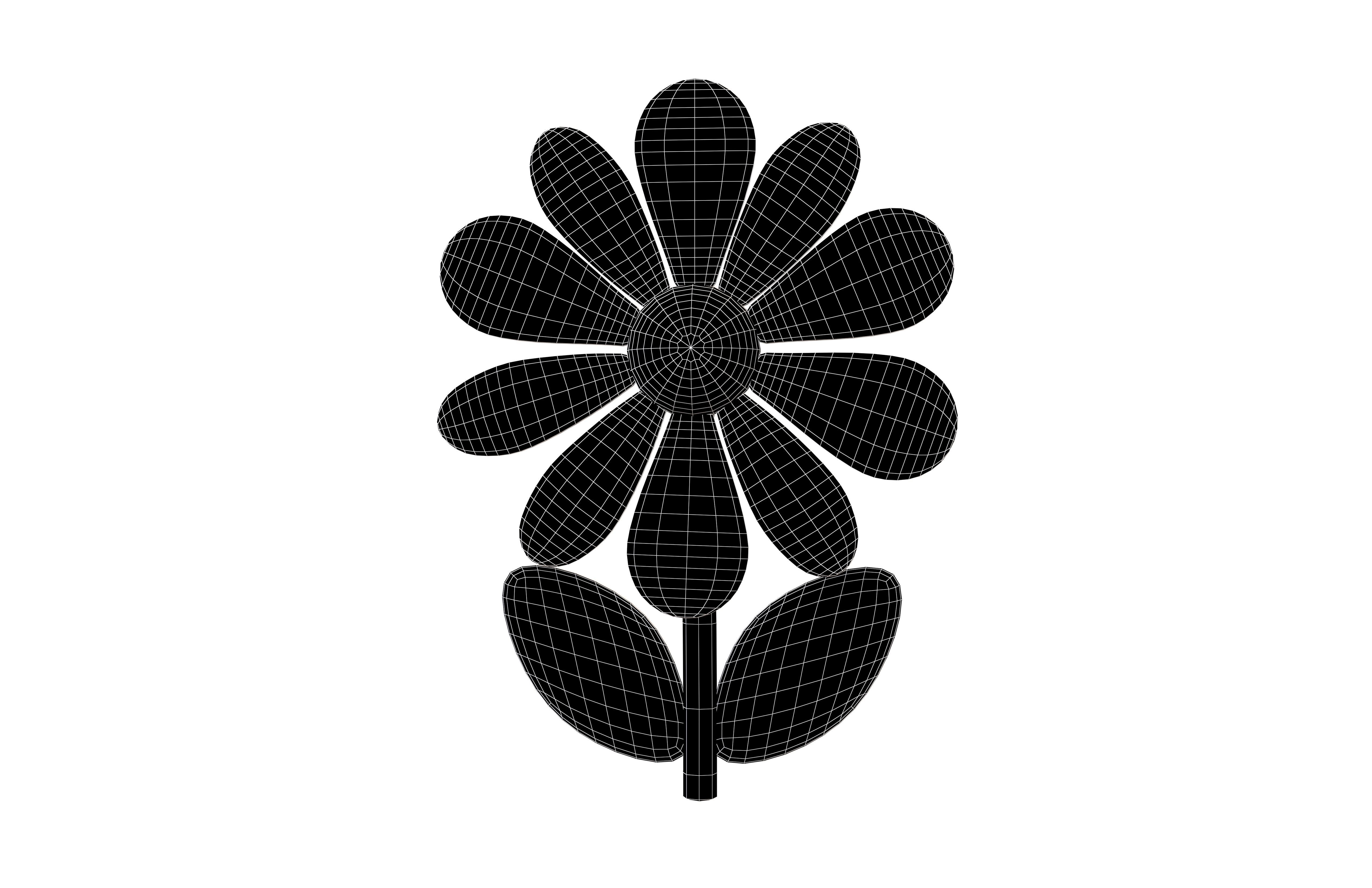 Flower v4 001 Low-poly 3D model_5
