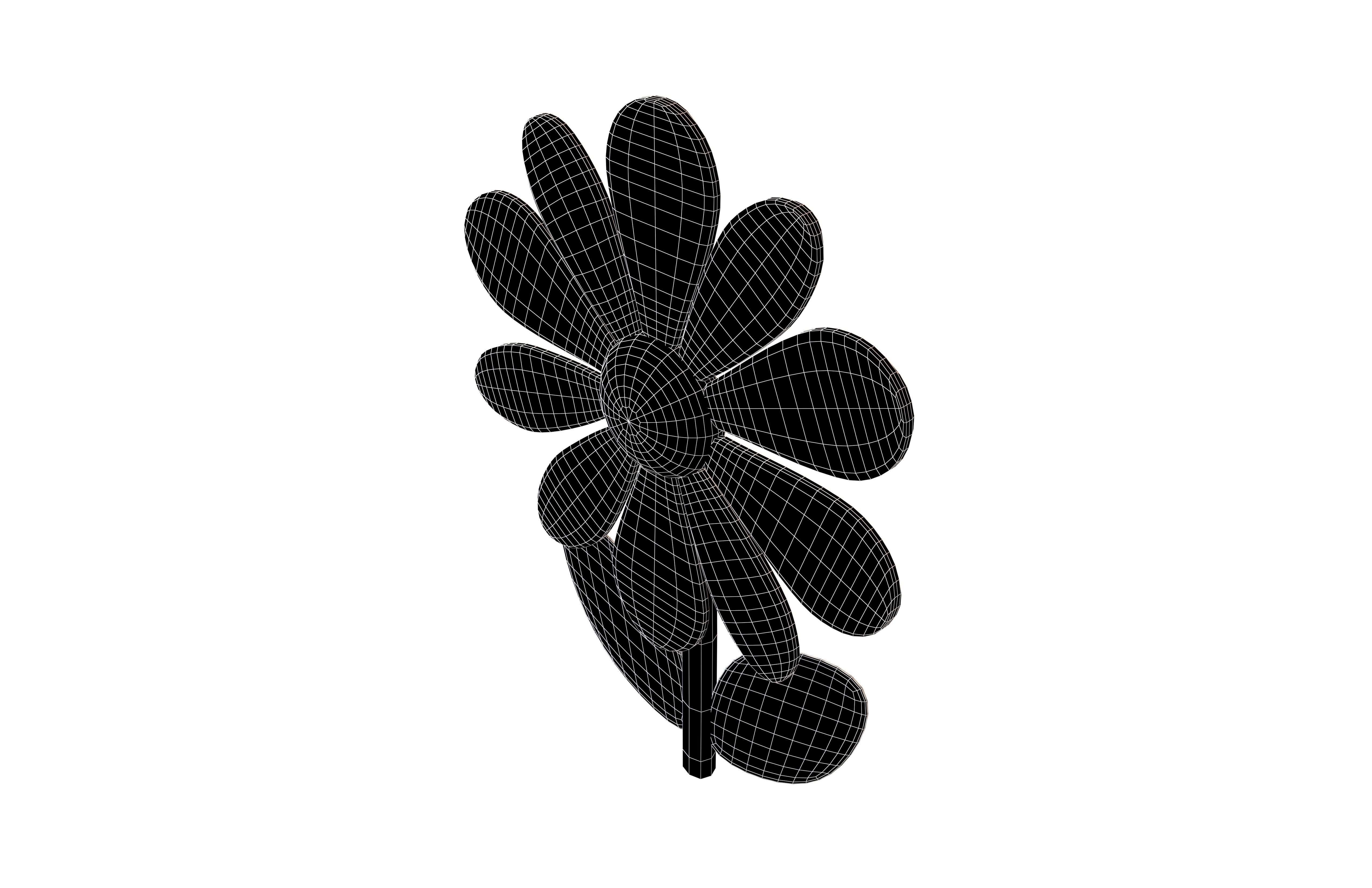Flower v4 001 Low-poly 3D model_6