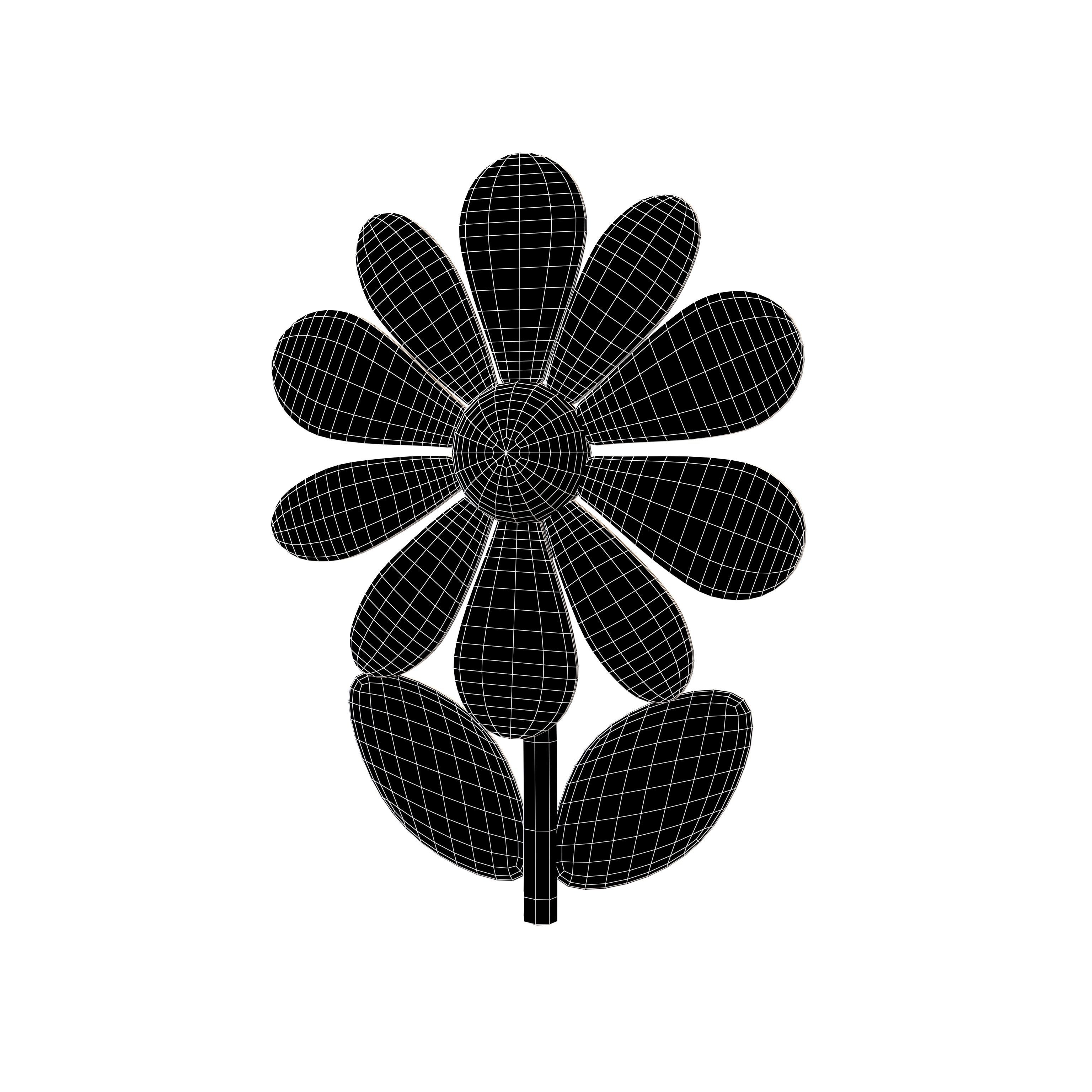 Flower v4 001 Low-poly 3D model_4