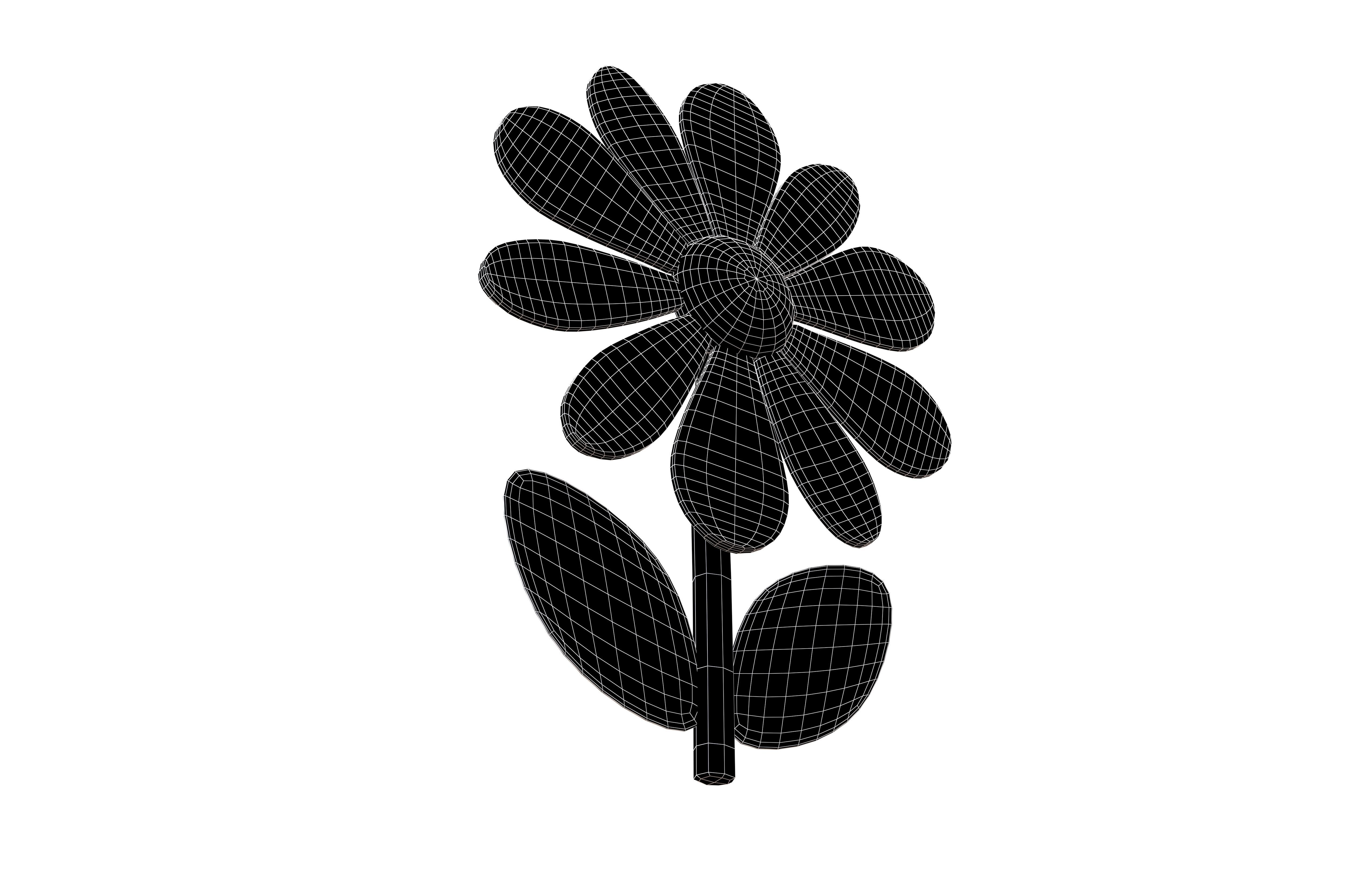 Flower v4 002 Low-poly 3D model_7