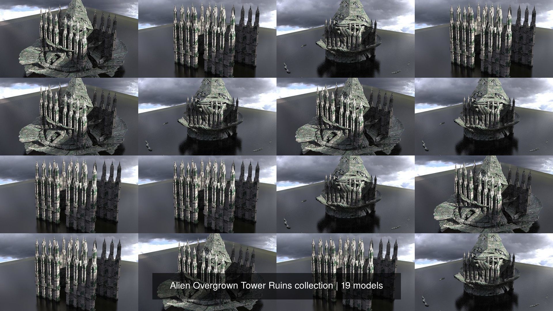 Alien Overgrown Tower Ruins collection _2