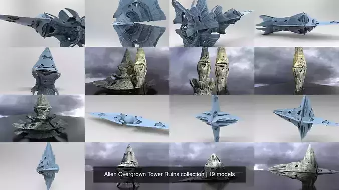 Alien Overgrown Tower Ruins collection 