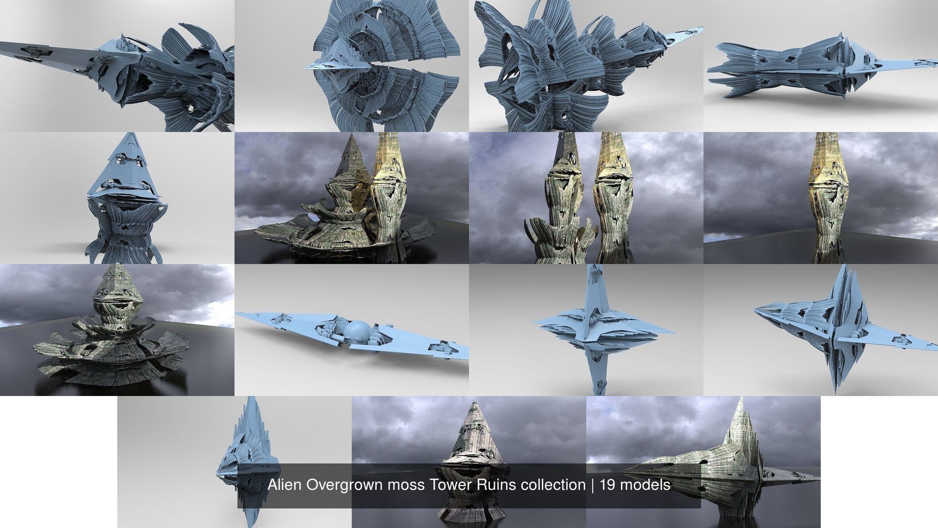 Alien Overgrown Tower Ruins collection _1