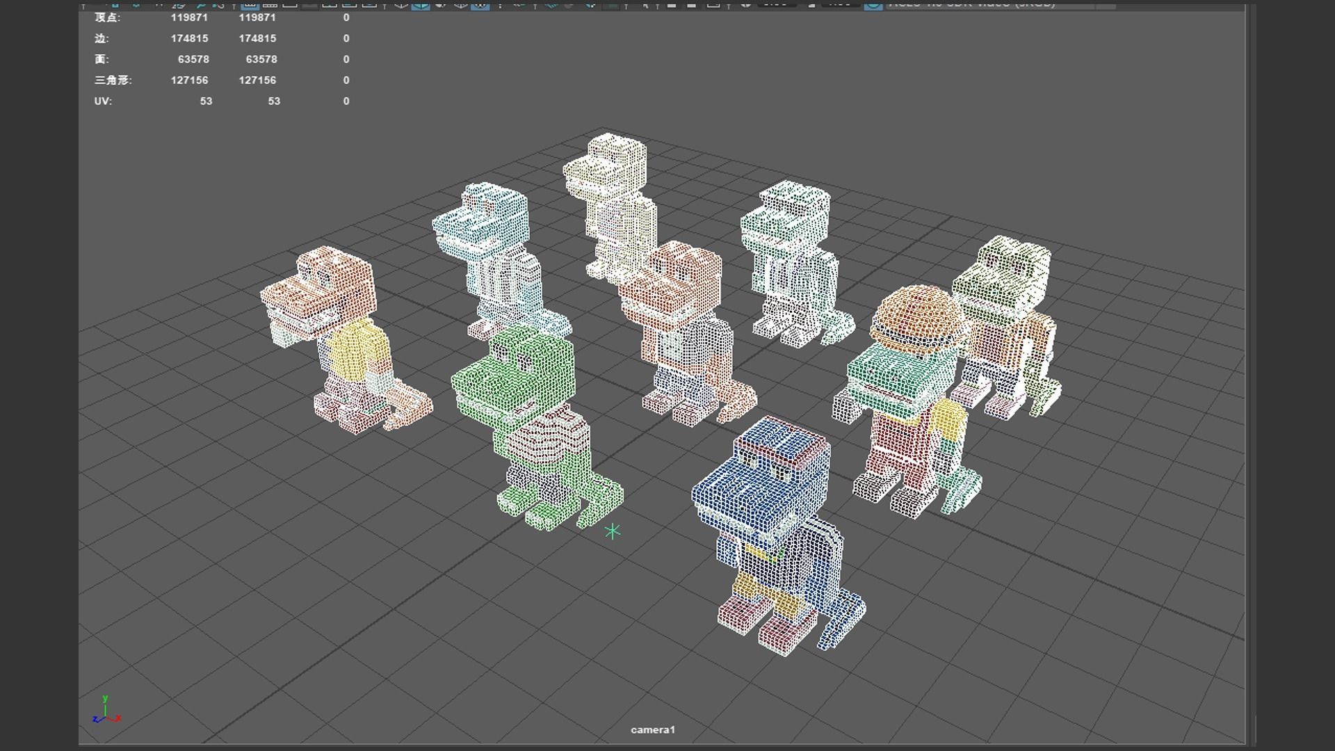 dinosaurs toys Low-poly 3D model_2