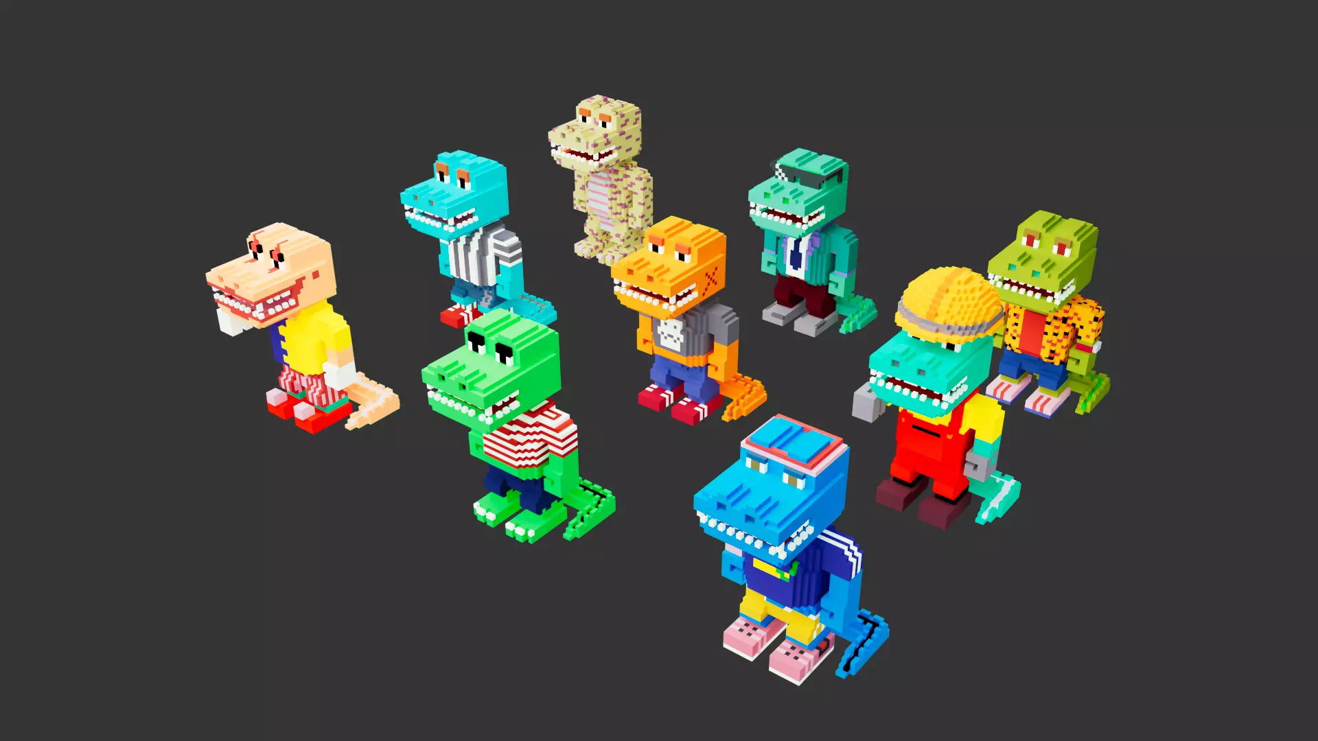 dinosaurs toys Low-poly 3D model_0