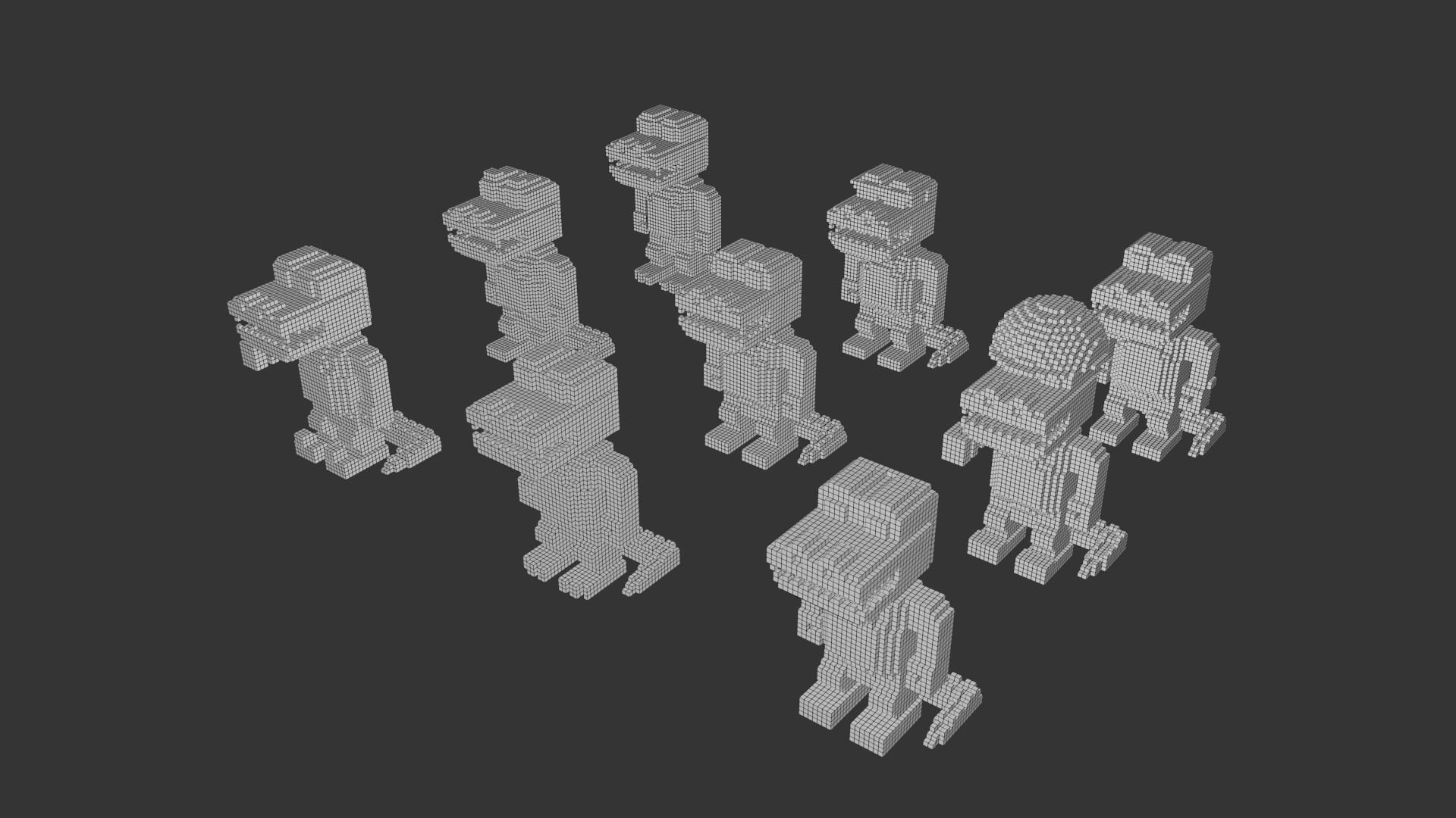 dinosaurs toys Low-poly 3D model_1