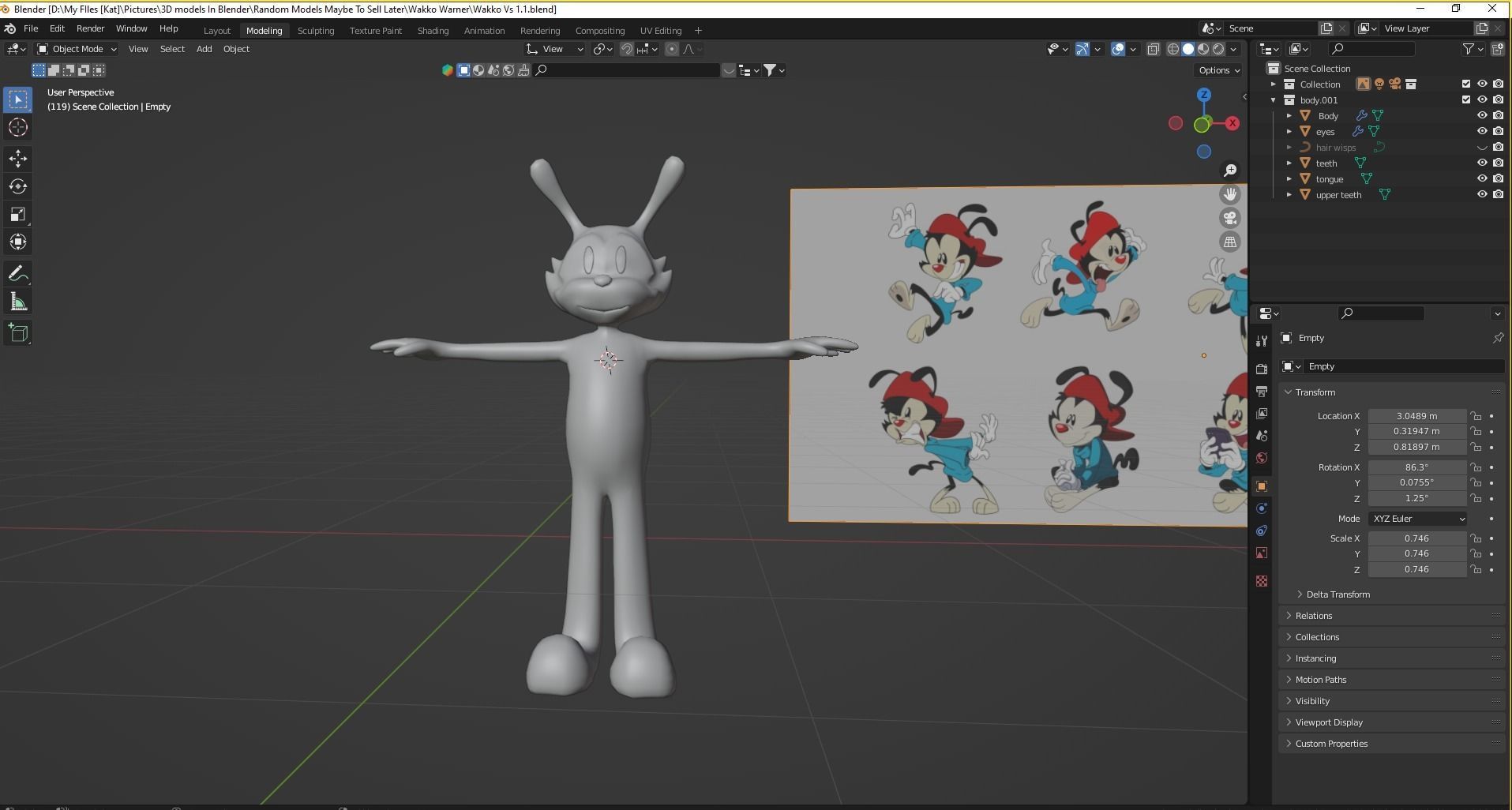 Wakko Warner 3D model_3