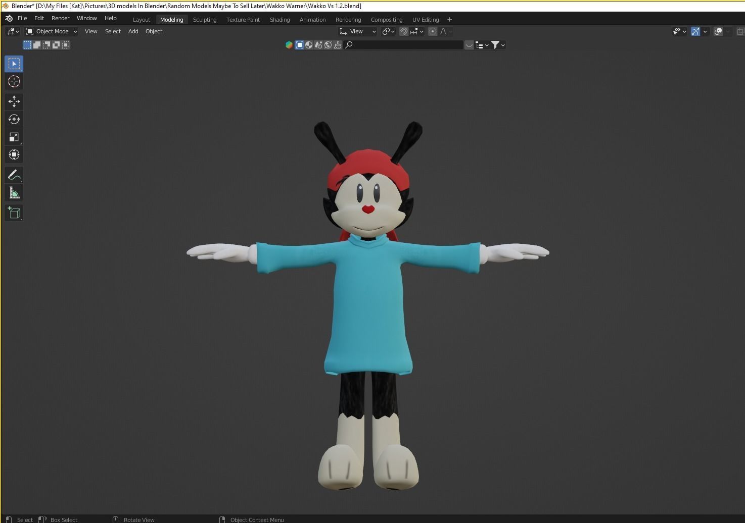 Wakko Warner 3D model_4