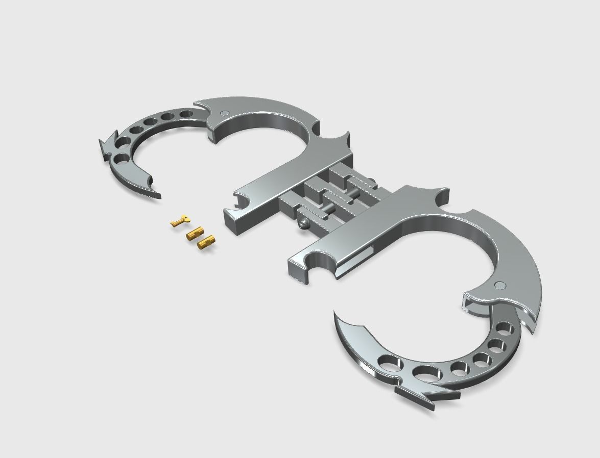 Bat Cuffs 3D print model_3