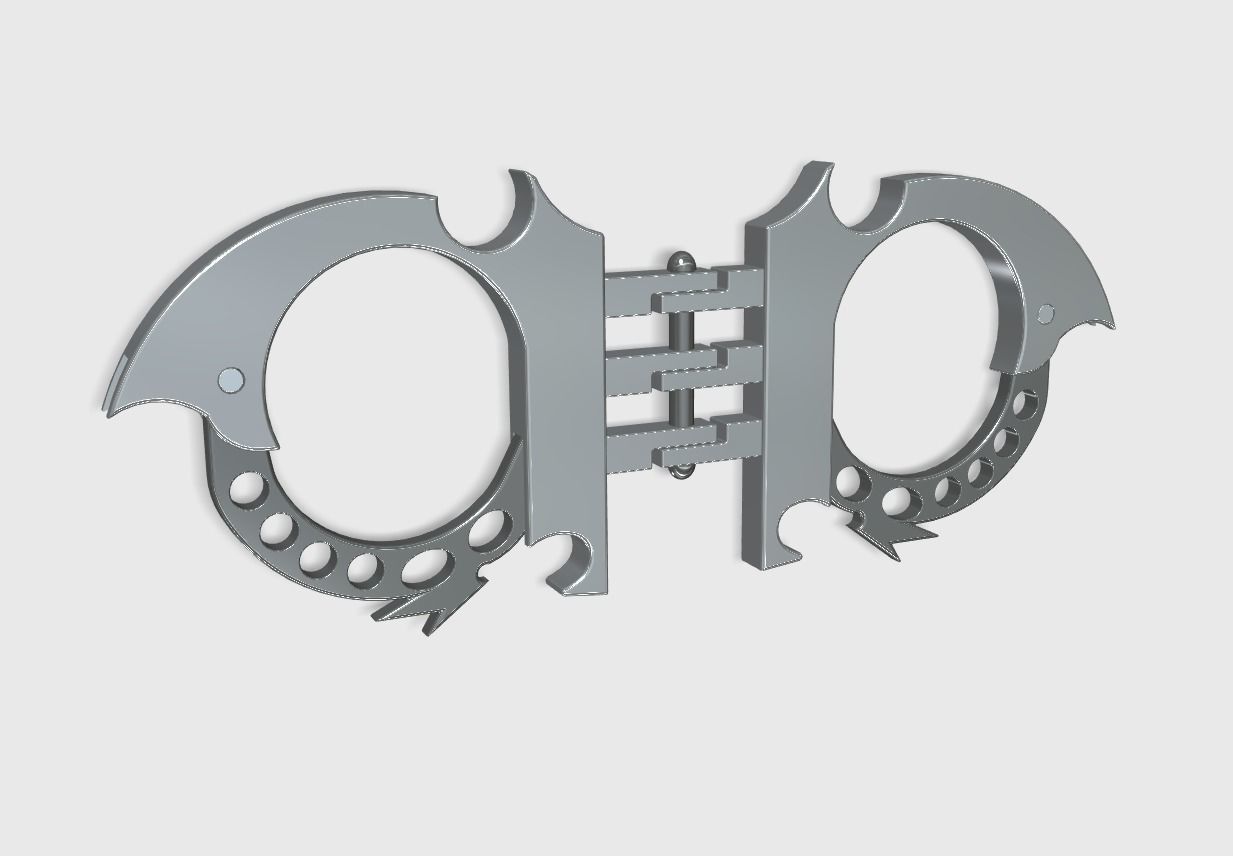 Bat Cuffs 3D print model_2