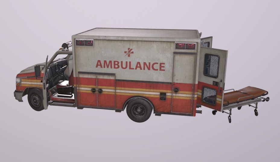 Ambulance Low-poly 3D model_4