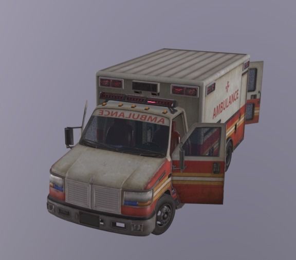 Ambulance Low-poly 3D model_3