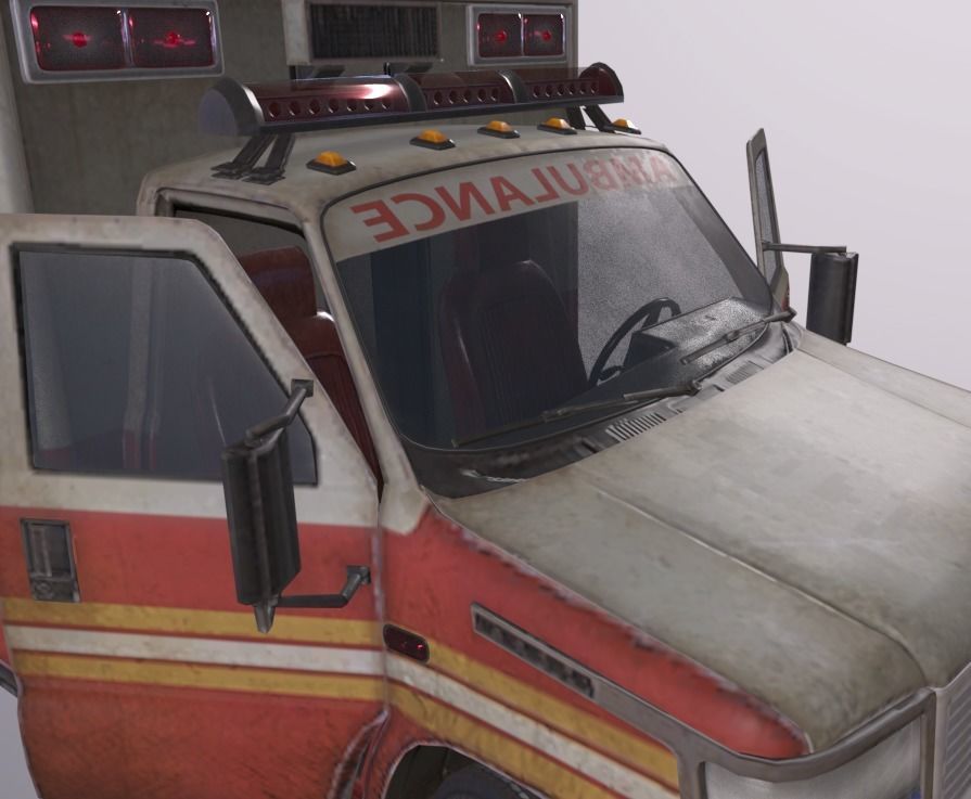 Ambulance Low-poly 3D model_2