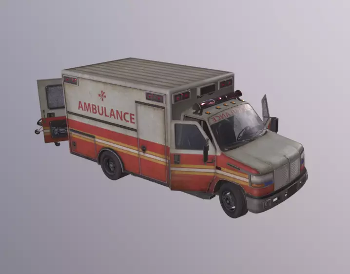 Ambulance Low-poly 3D model_0