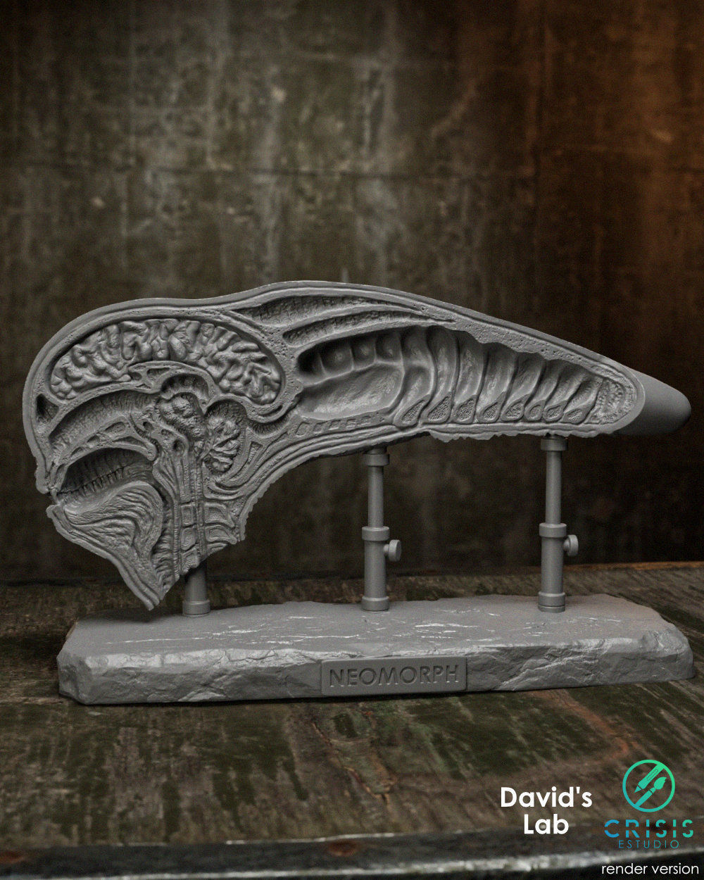 Alien covenant - Dissected neomorph head - Davids Lab 3D print model_2