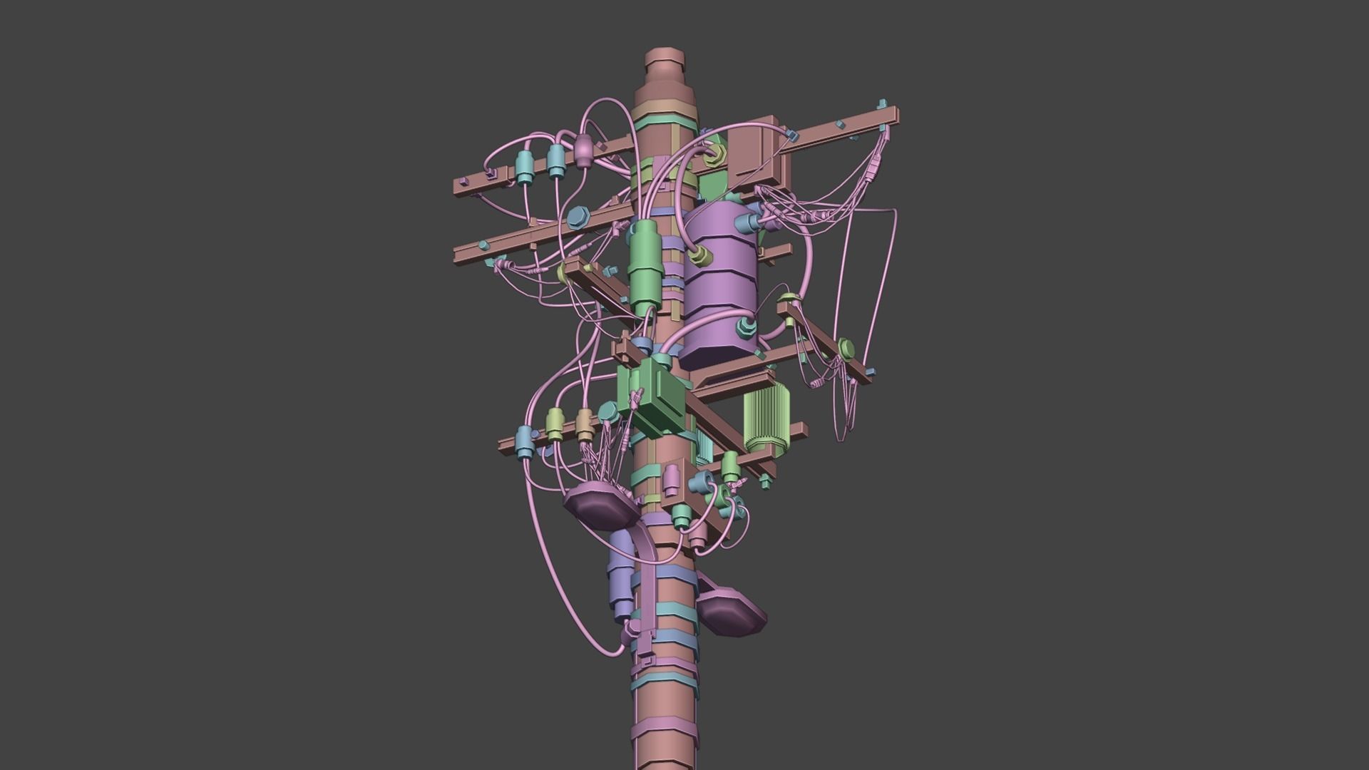 Electric Pole 3D model_4