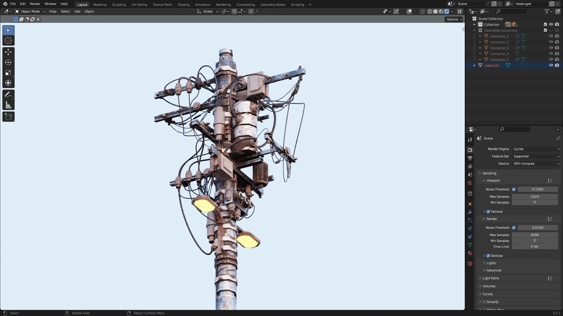 Electric Pole 3D model_9