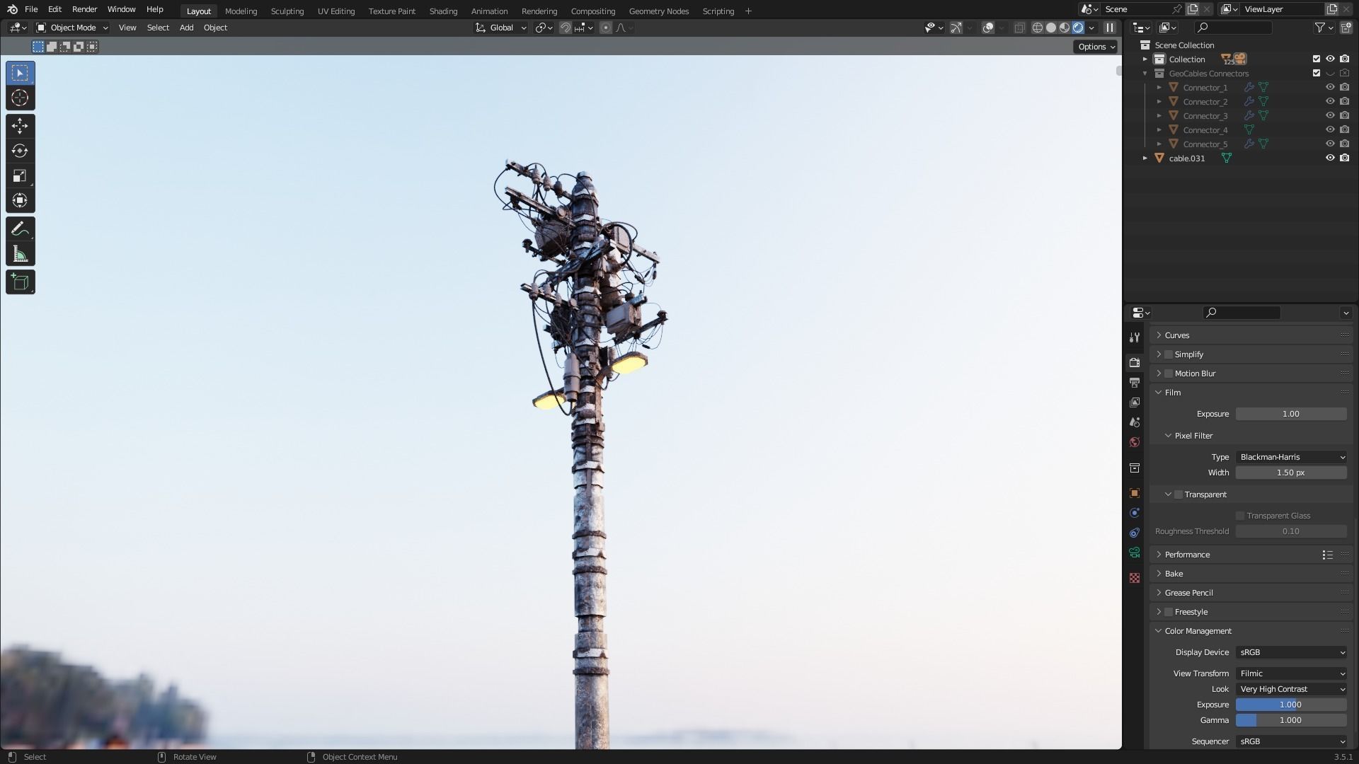 Electric Pole 3D model_12