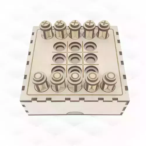 Tic Tac Toe svg dxf design laser cutting 3D print model