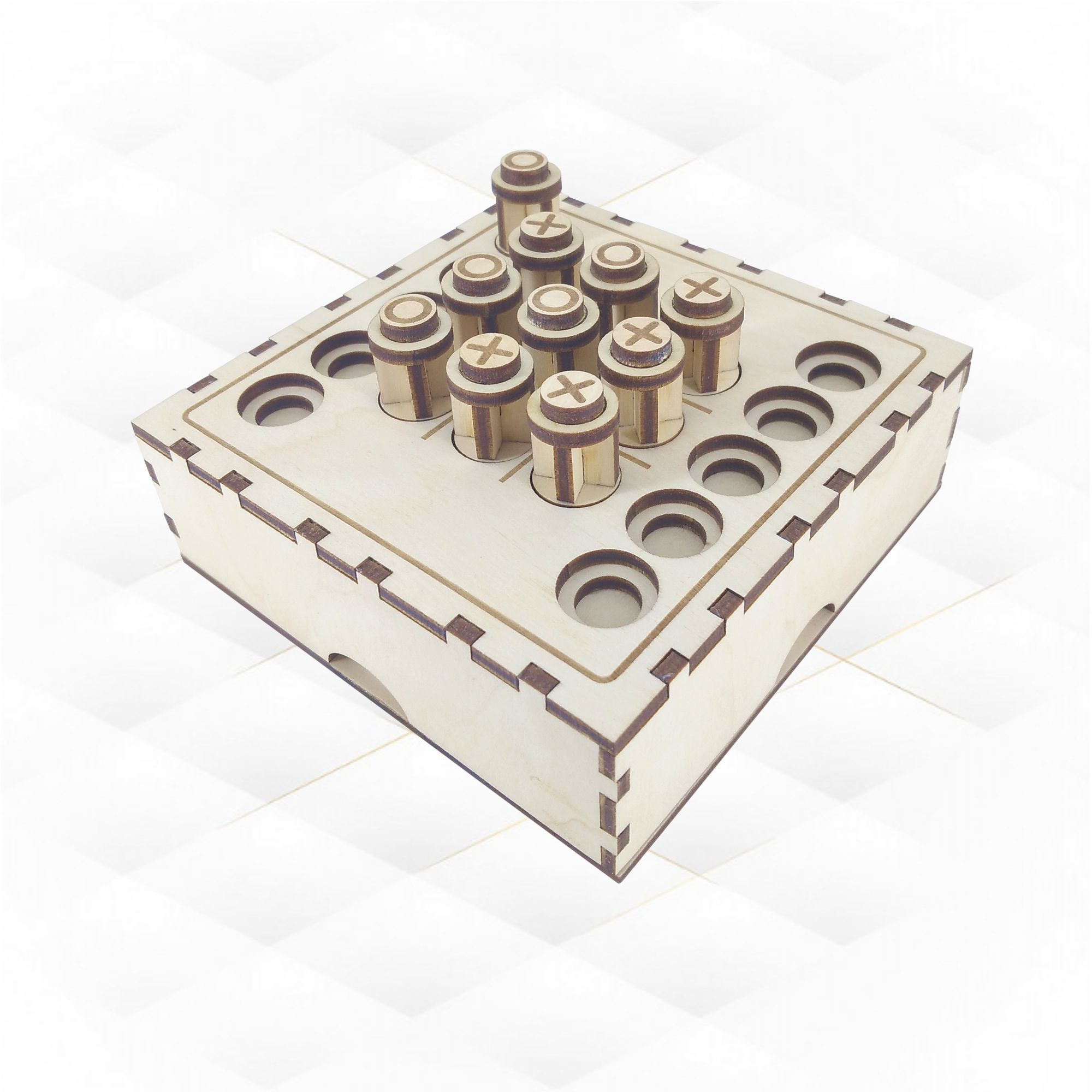 Tic Tac Toe svg dxf design laser cutting 3D model 3D printable | CGTrader