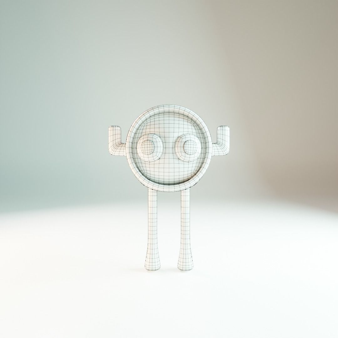 creature in black and white Low-poly 3D model_6