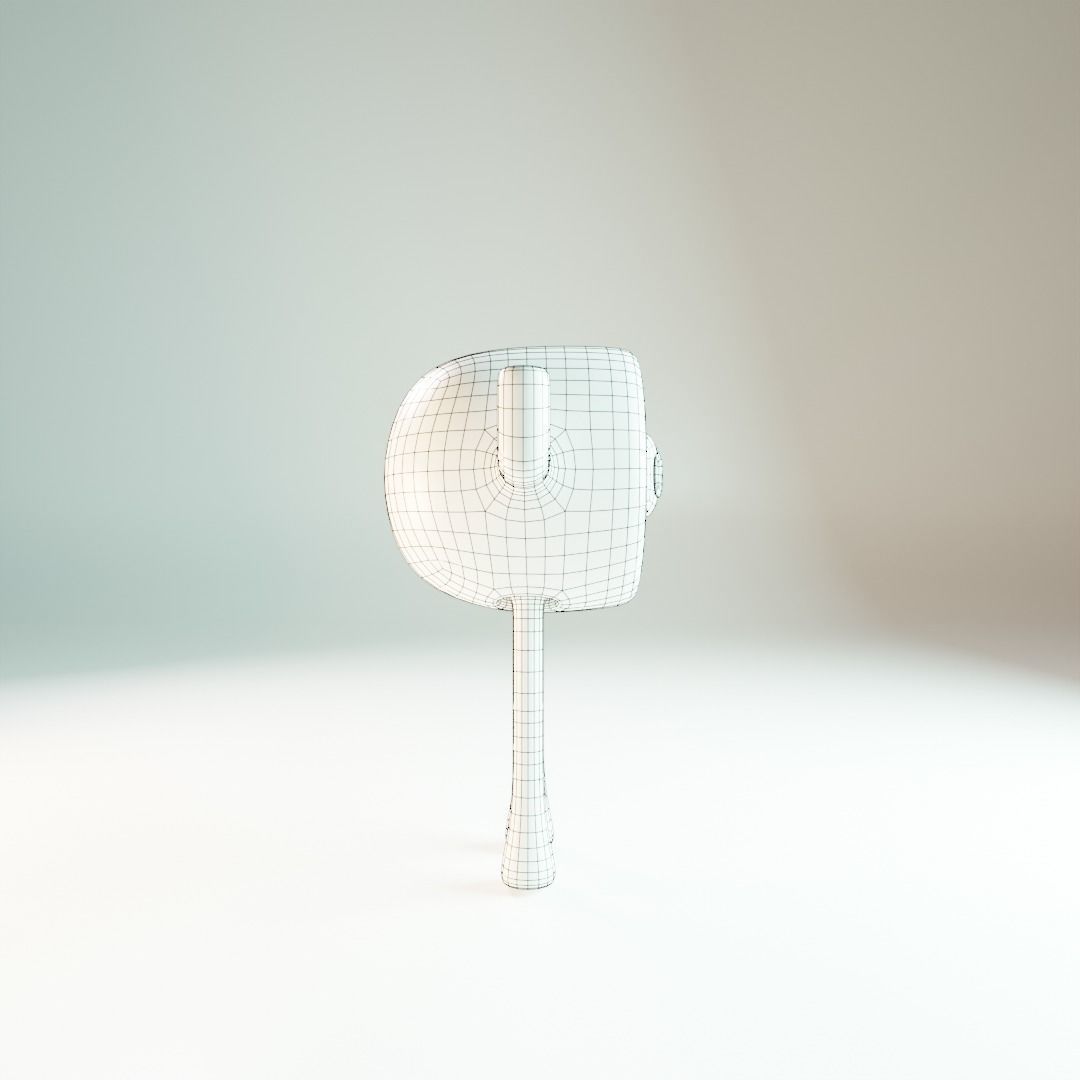 creature in black and white Low-poly 3D model_7