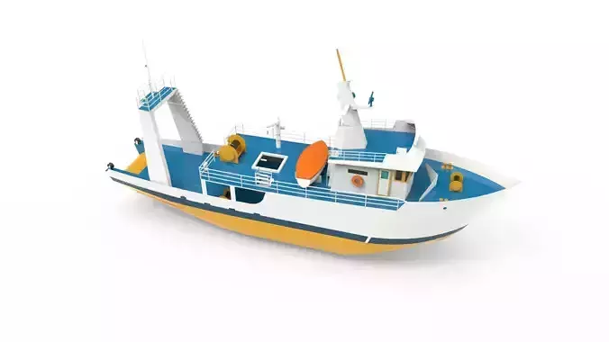 Fishing Trawl Ship 3D model