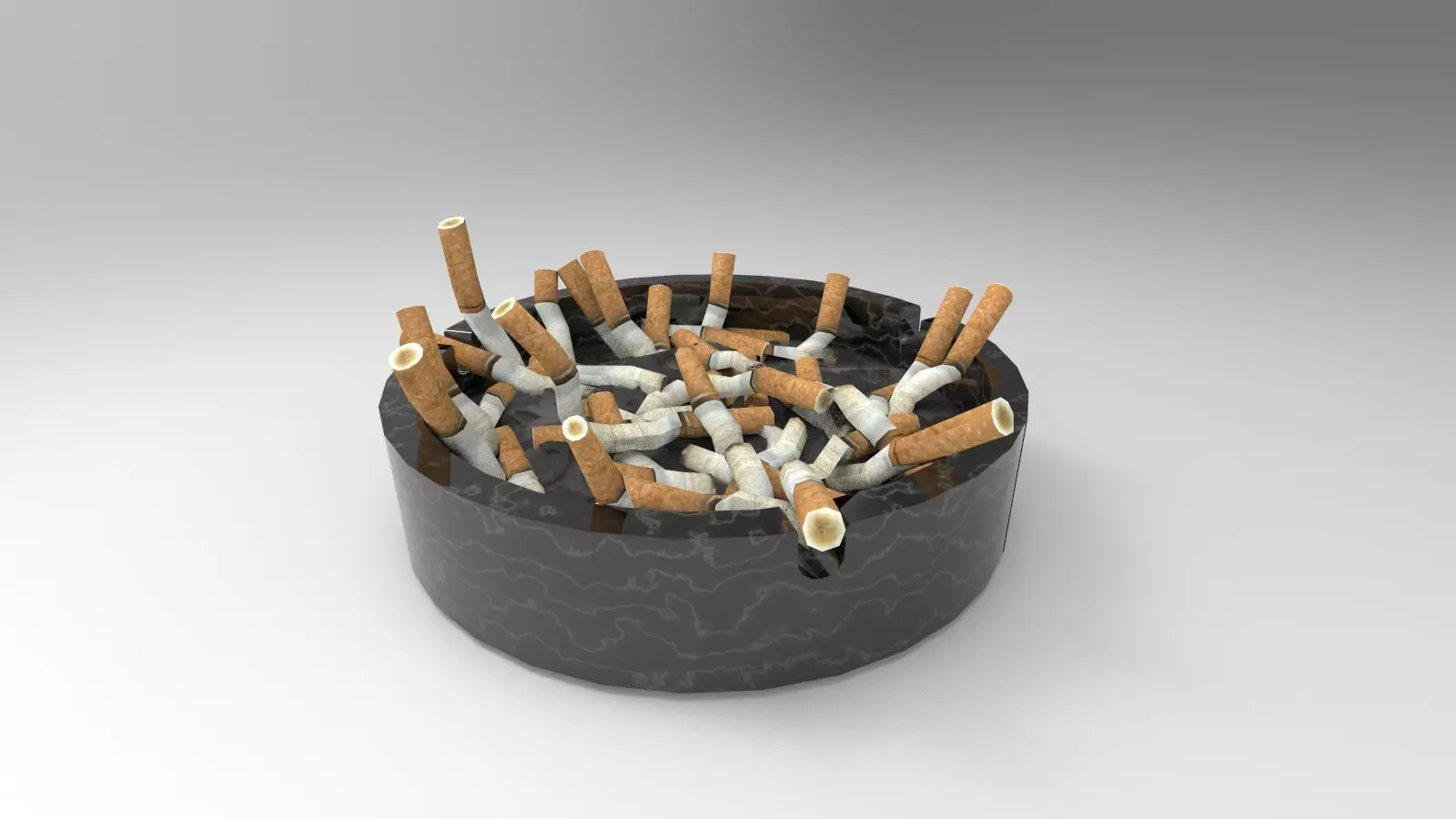 Ashtray cigarette 3D model_0