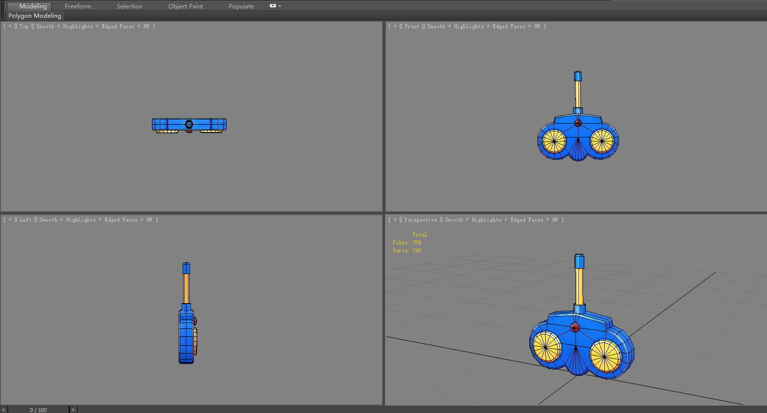 Cartoon toy remote control Low-poly 3D model_4