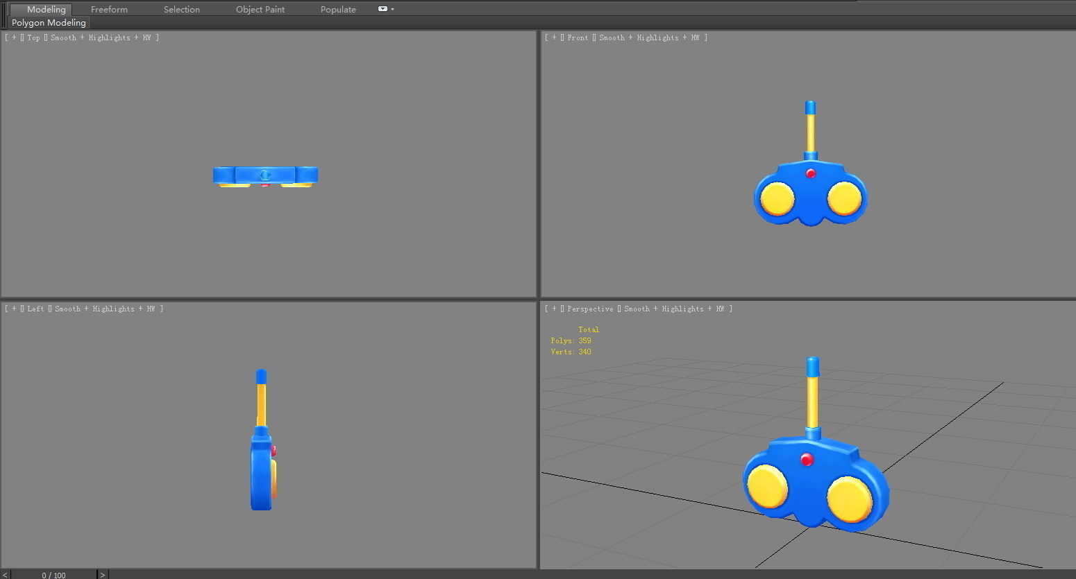 Cartoon toy remote control Low-poly 3D model_3