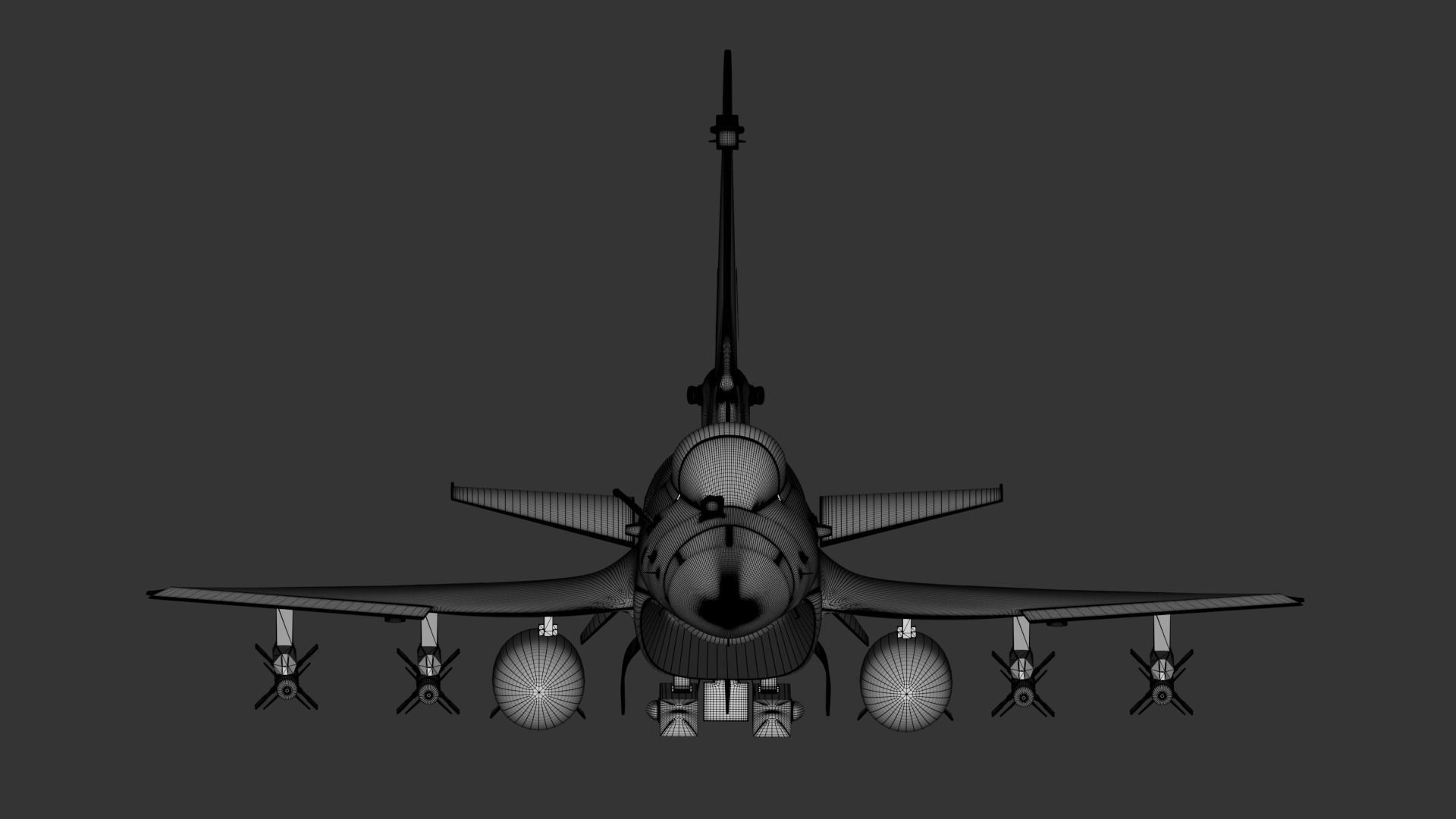 J-10 fighter jet White model Low-poly 3D model_5