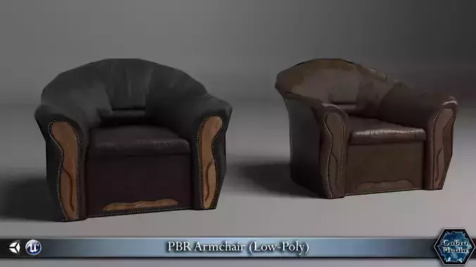 PBR Armchair leather chair and leather chair