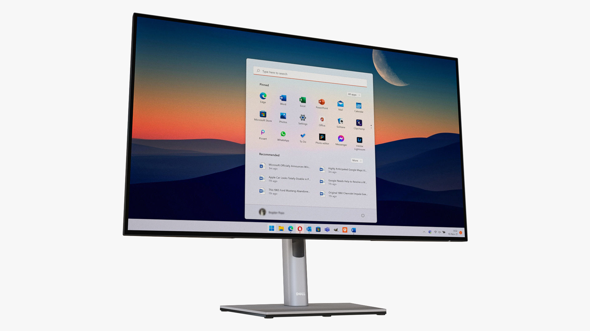 Dell UltraSharp 32-Inch Monitor Silver 3D model_2