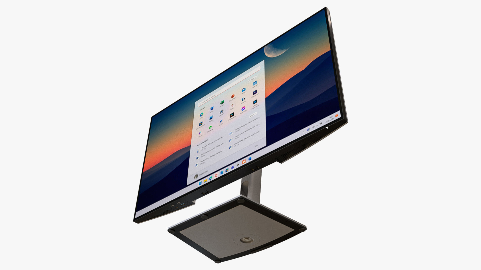 Dell UltraSharp 32-Inch Monitor Silver 3D model_10