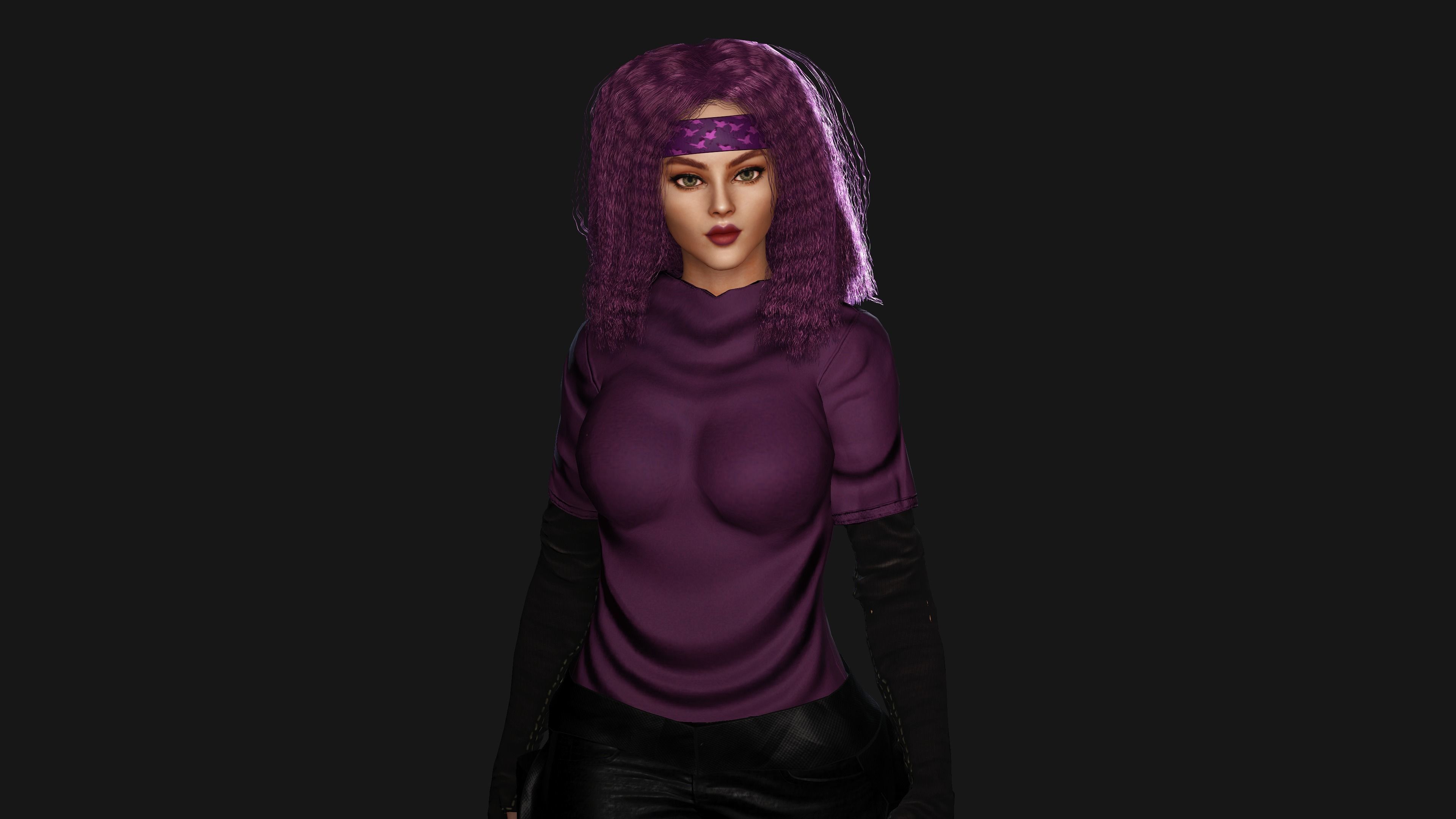 AAA 3D SKINY CURVY BARBIE STREET WEAR-REALISTIC RIGGED CHARACTER Low-poly 3D model_8