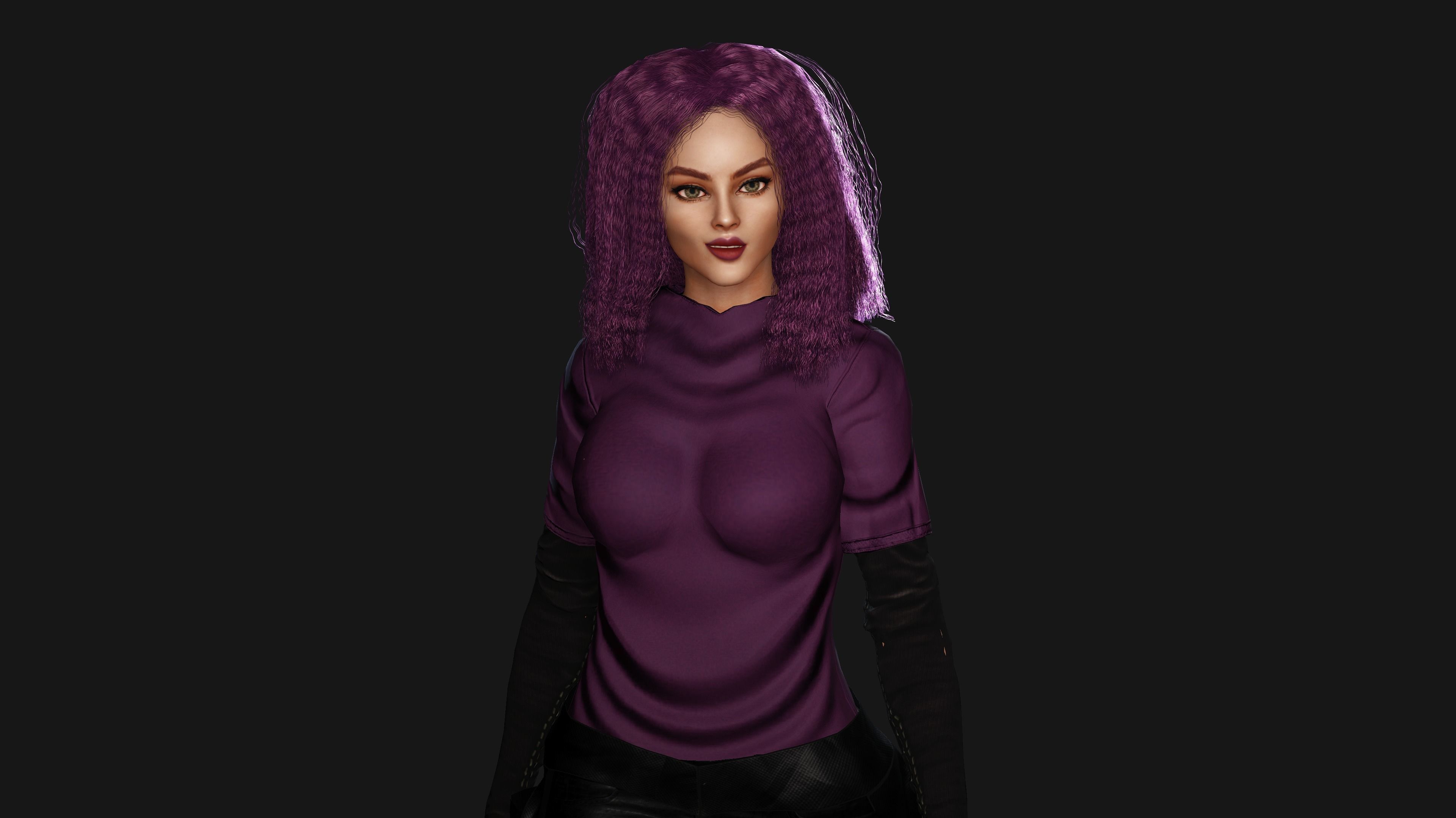 AAA 3D SKINY CURVY BARBIE STREET WEAR-REALISTIC RIGGED CHARACTER Low-poly 3D model_12