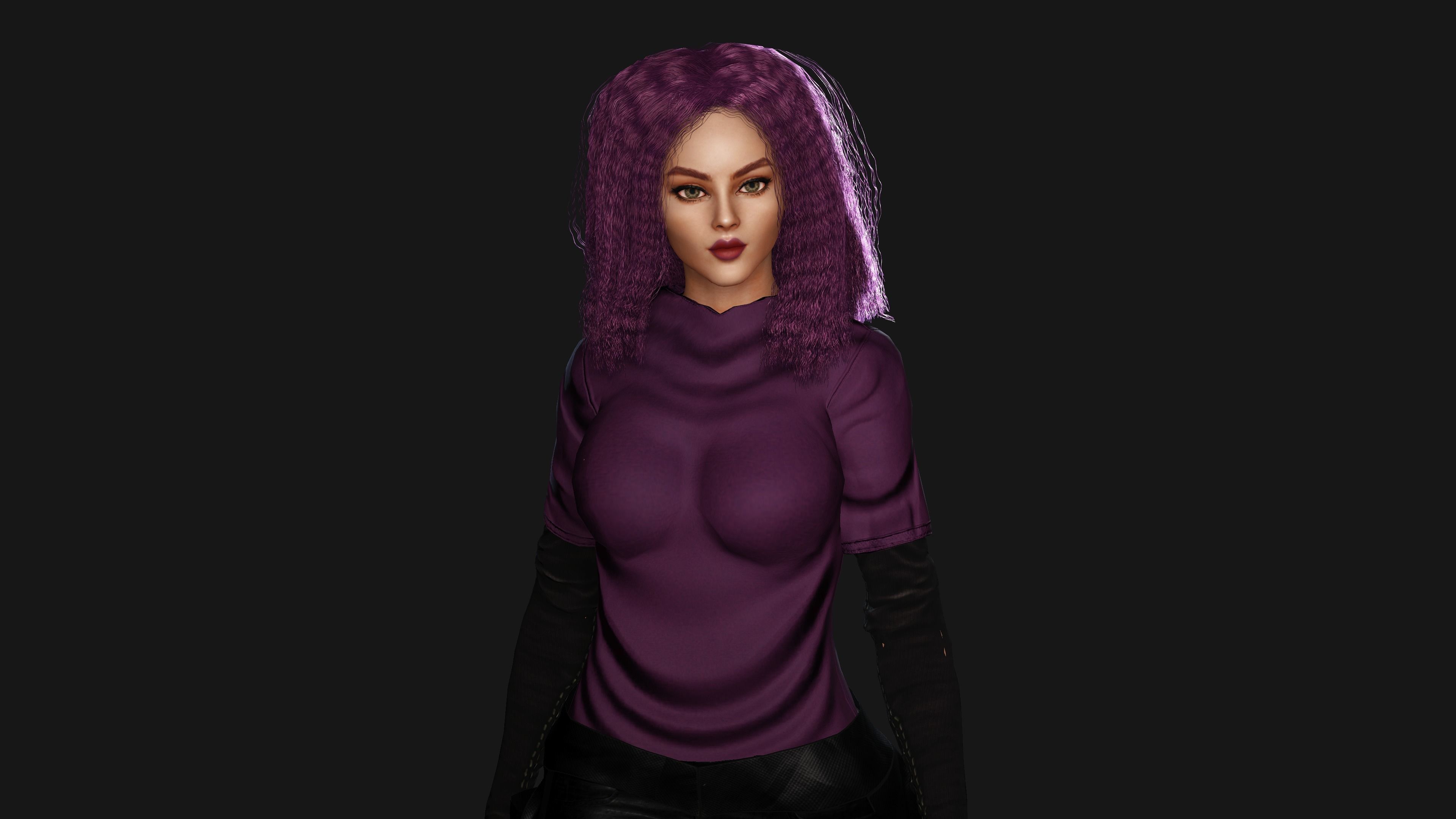 AAA 3D SKINY CURVY BARBIE STREET WEAR-REALISTIC RIGGED CHARACTER Low-poly 3D model_11