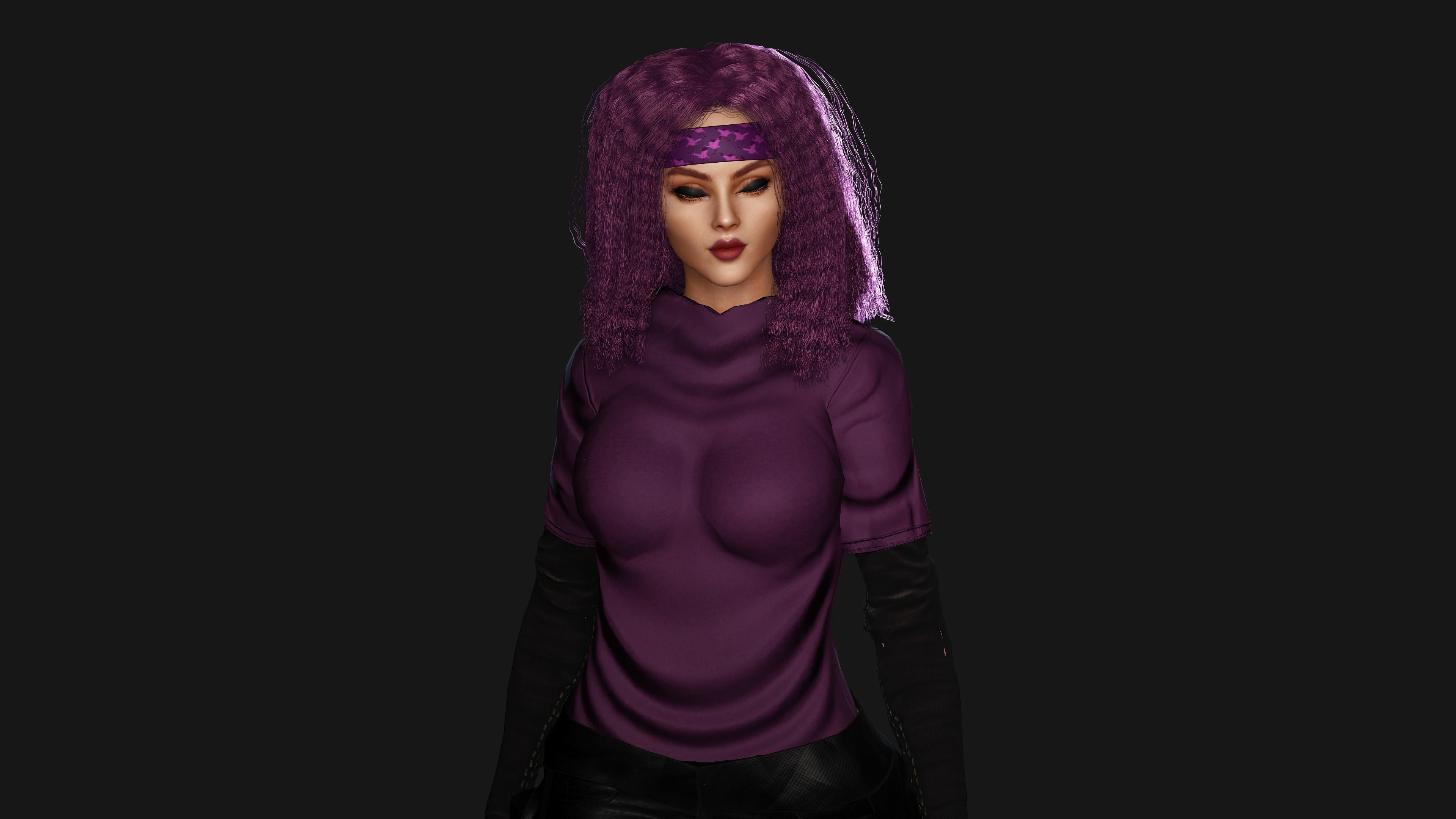 AAA 3D SKINY CURVY BARBIE STREET WEAR-REALISTIC RIGGED CHARACTER Low-poly 3D model_10