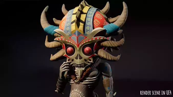 Stylized Character Druid 3 Low-poly 3D model