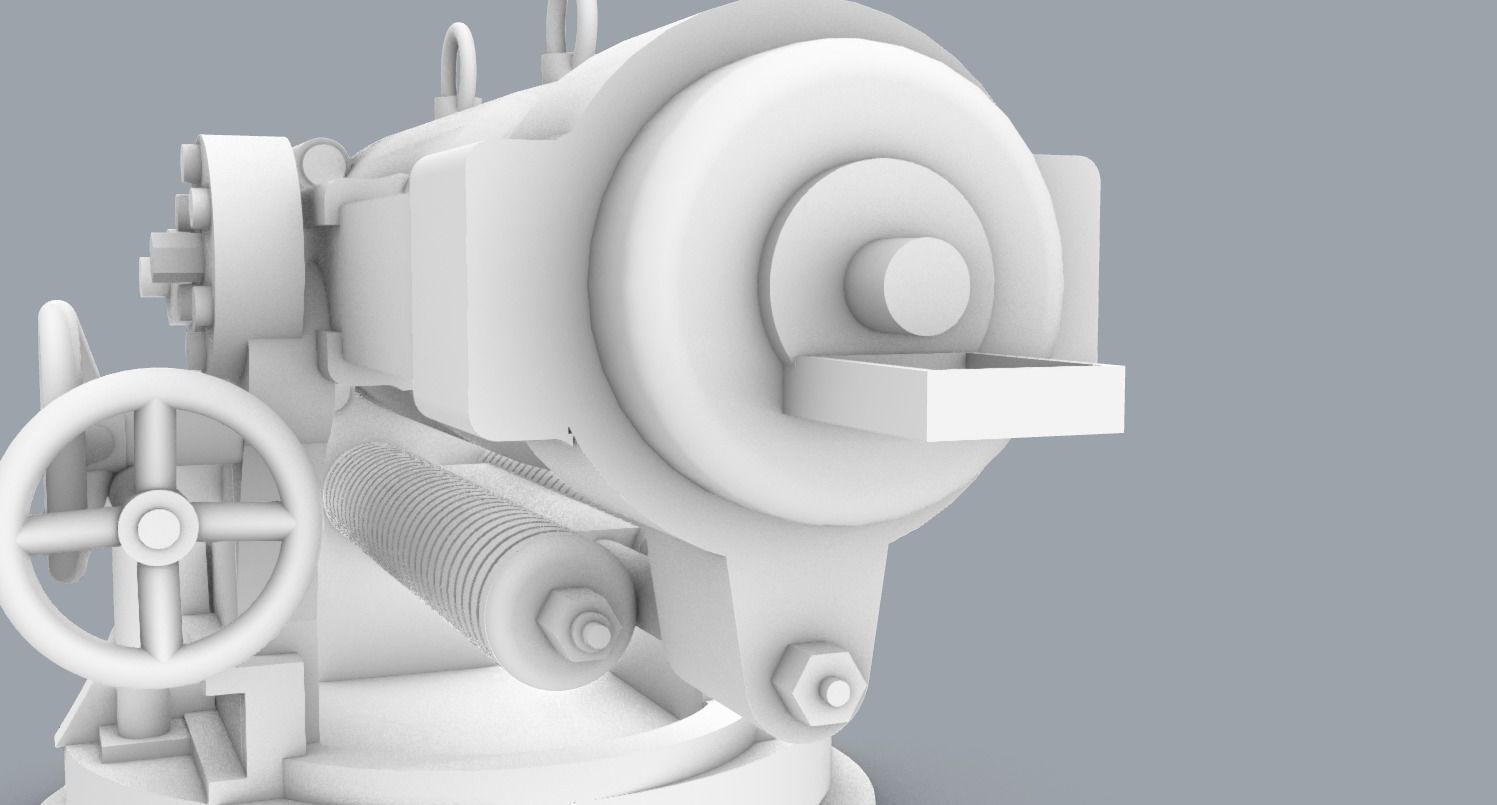 Pattern 1892 152mm Low-poly 3D model_4