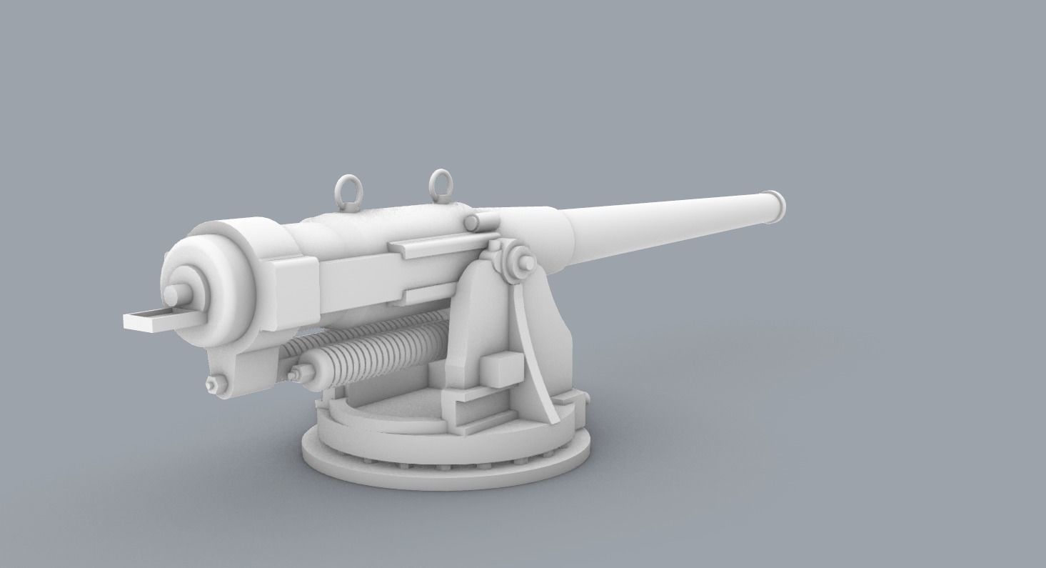 Pattern 1892 152mm Low-poly 3D model_2