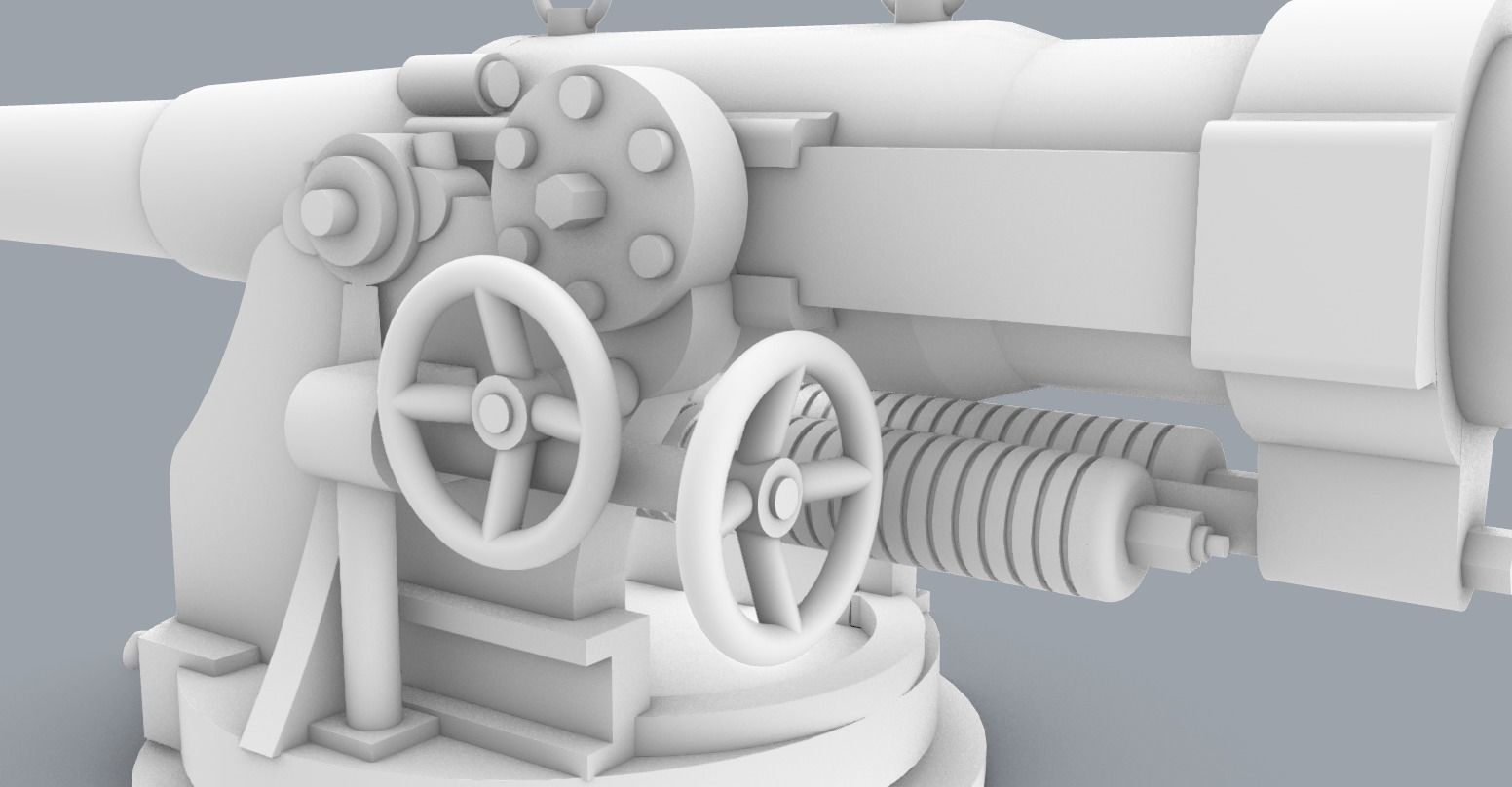 Pattern 1892 152mm Low-poly 3D model_3