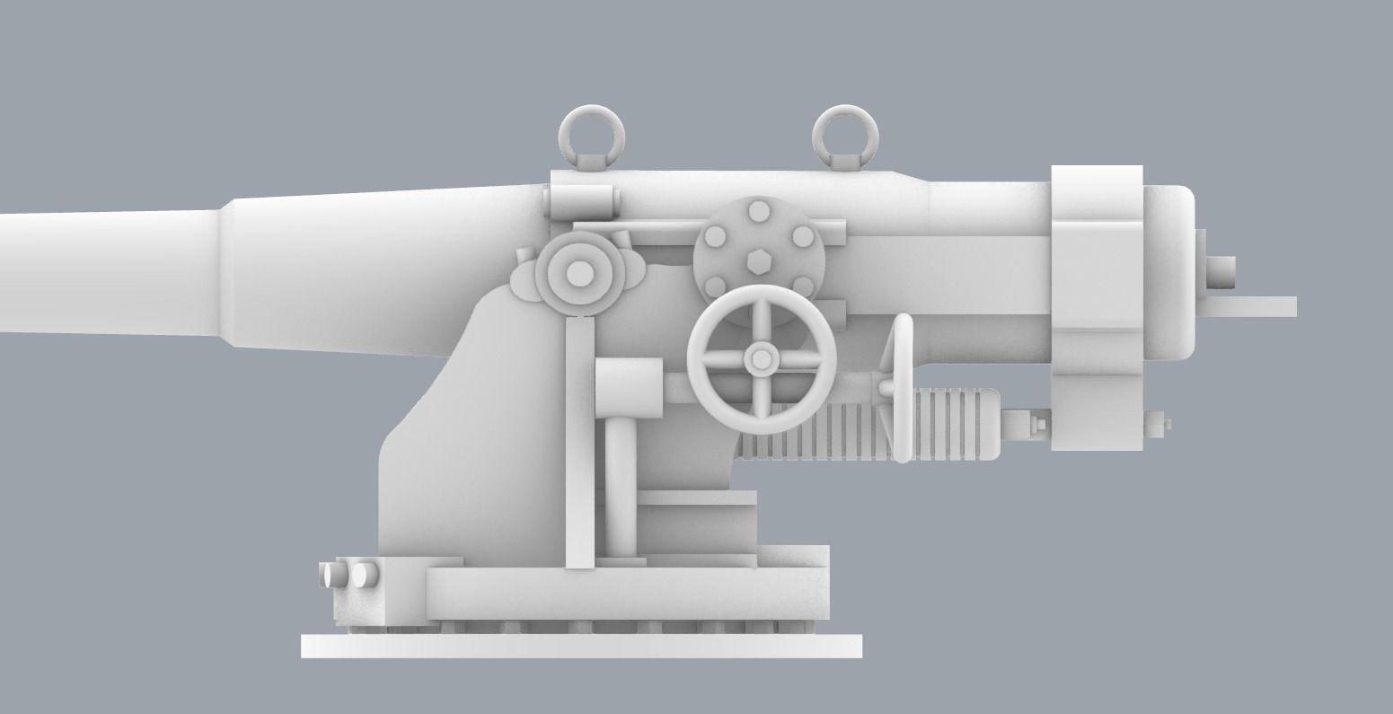 Pattern 1892 152mm Low-poly 3D model_11