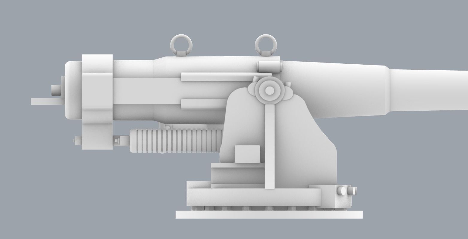 Pattern 1892 152mm Low-poly 3D model_14